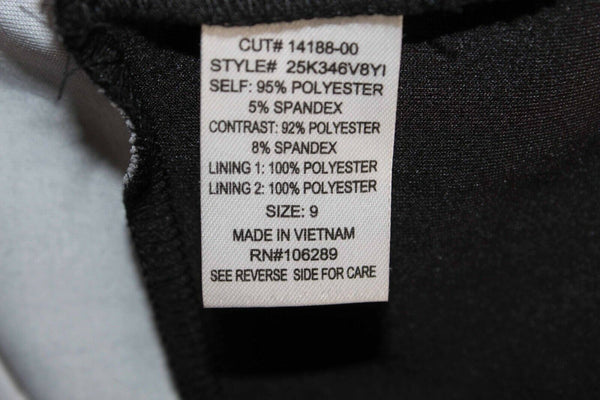 Trixxi Sz 9 Black White Coral Striped Belted Polyester Blnd Fit Flare Dress