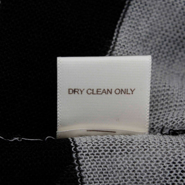 Willow Clay Sz L? Black Gray Navy Open Knit Sheer Striped Ramie Viscose Top