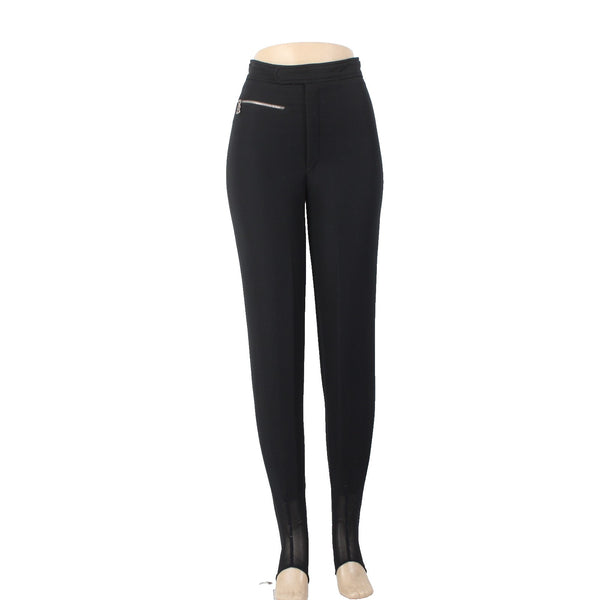Bogner Pant Ski Vtg Sz 8 x 26 Black Zipper Stirrup Nylon Elastane Pant