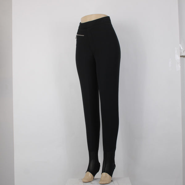 Bogner Pant Ski Vtg Sz 8 x 26 Black Zipper Stirrup Nylon Elastane Pant