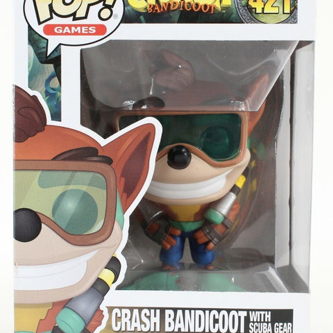 Funko Pop 2018 Crash Bandicoot #421 With Scuba Gear 4" Vinyl Figure