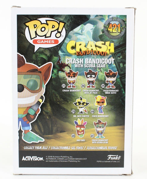 Funko Pop 2018 Crash Bandicoot #421 With Scuba Gear 4" Vinyl Figure
