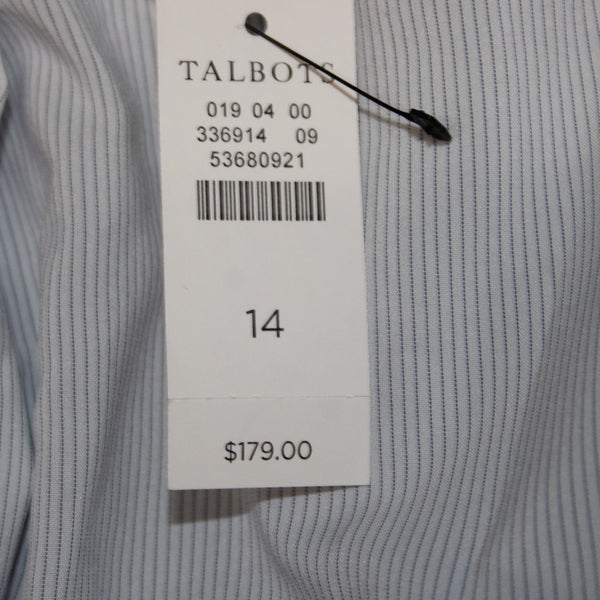 Talbots Blazer Jacket NEW $179 Sz 14 Blue White Floral Collared Cotton Nylon