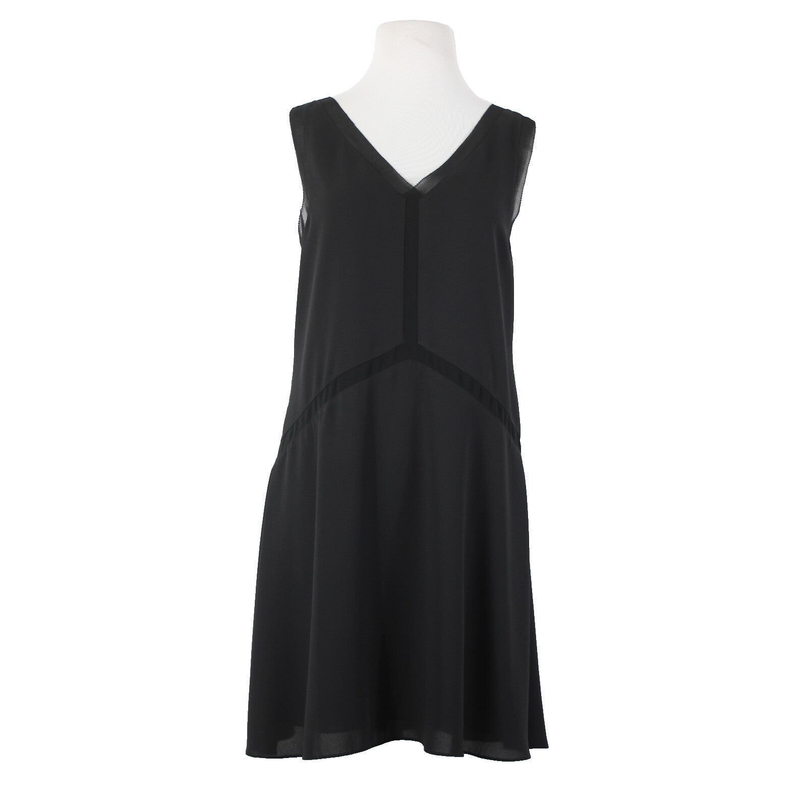 Cooper Ella Sz S Black Sheer Lined V Neck Sleeveless 100% Polyester Dress