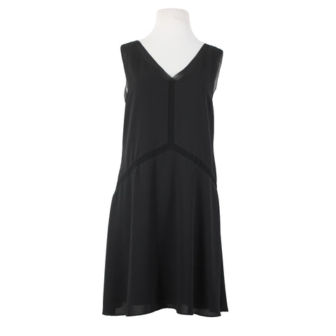 Cooper Ella Sz S Black Sheer Lined V Neck Sleeveless 100% Polyester Dress