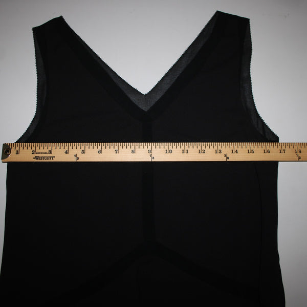 Cooper Ella Sz S Black Sheer Lined V Neck Sleeveless 100% Polyester Dress