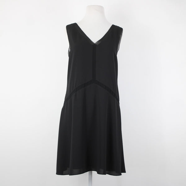 Cooper Ella Sz S Black Sheer Lined V Neck Sleeveless 100% Polyester Dress