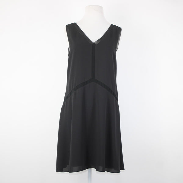 Cooper Ella Sz S Black Sheer Lined V Neck Sleeveless 100% Polyester Dress