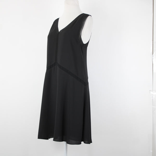 Cooper Ella Sz S Black Sheer Lined V Neck Sleeveless 100% Polyester Dress