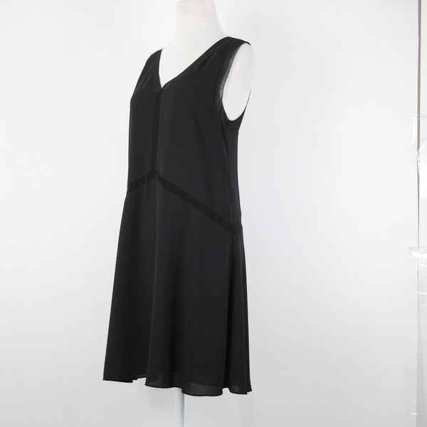 Cooper Ella Sz S Black Sheer Lined V Neck Sleeveless 100% Polyester Dress