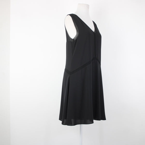 Cooper Ella Sz S Black Sheer Lined V Neck Sleeveless 100% Polyester Dress