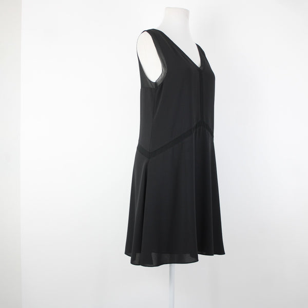 Cooper Ella Sz S Black Sheer Lined V Neck Sleeveless 100% Polyester Dress