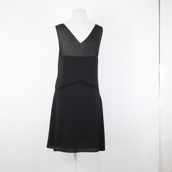 Cooper Ella Sz S Black Sheer Lined V Neck Sleeveless 100% Polyester Dress