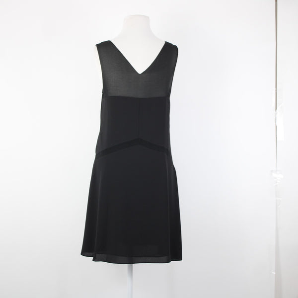 Cooper Ella Sz S Black Sheer Lined V Neck Sleeveless 100% Polyester Dress