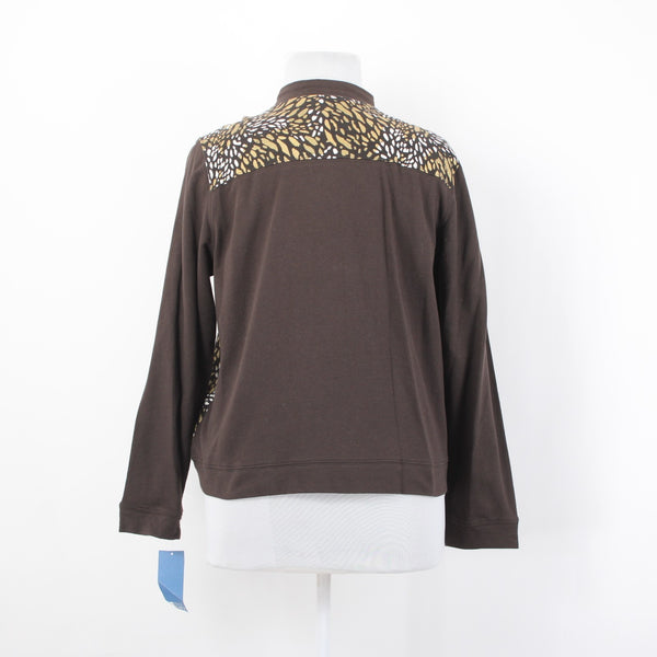 Koret Sport Jacket Sz PXL Wild Wish Brown Gold Multi Zip Up 100% Cotton Jacket