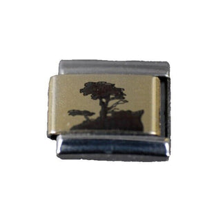 Forever Charms "Cypress Tree" Stainless Steel Stretch Link Italian Charm