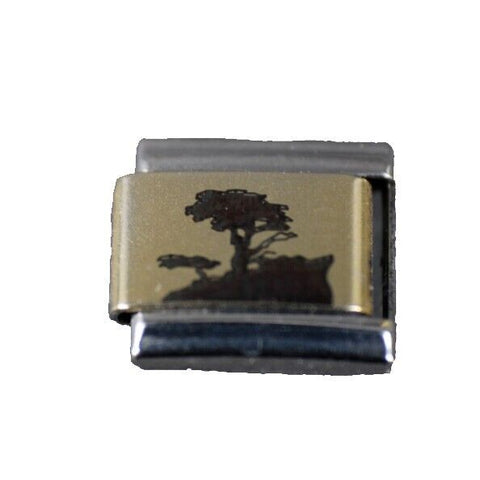 Forever Charms "Cypress Tree" Stainless Steel Stretch Link Italian Charm