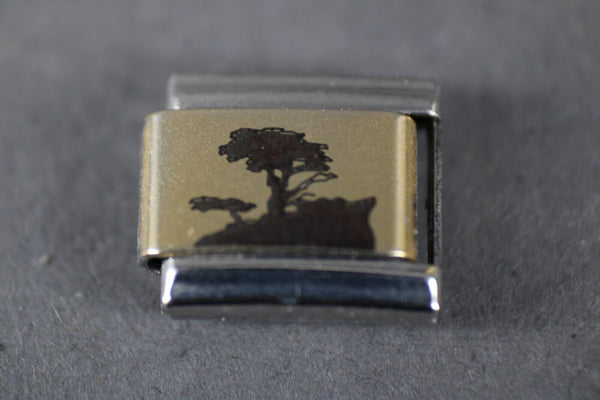 Forever Charms "Cypress Tree" Stainless Steel Stretch Link Italian Charm