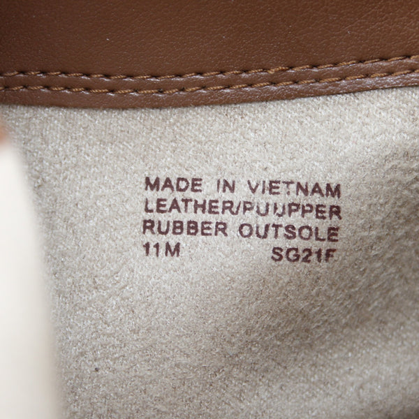 Michael Kors Booties Sz 11M Brown Gold Hardware Logo Leather Rubber Ankle Bootie