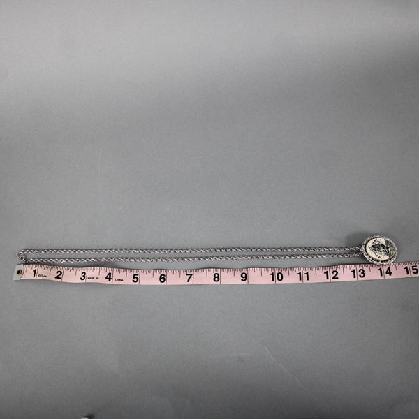 Sterling Silver Cream Ship Pin Brooch Convert 28" Necklace