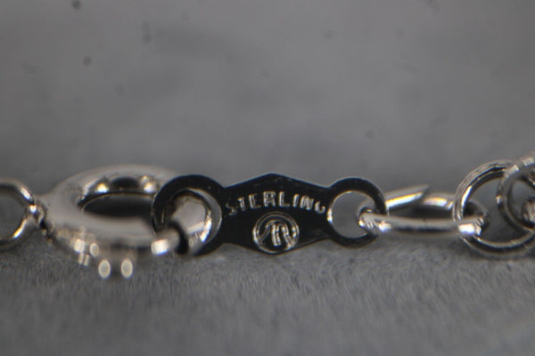 Sterling Silver Cream Ship Pin Brooch Convert 28" Necklace
