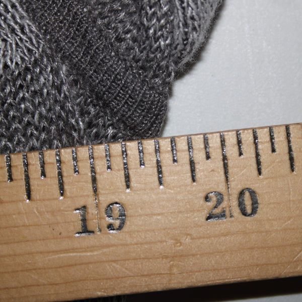 Eileen Fisher Sz XS Gray Striped Hood Open Knit 100% Organic Linen Wrap Sweater