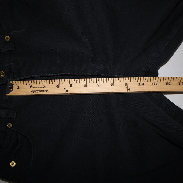 St John Signature Sz 8 x 29 Black Denim Pockets Logo Cotton Lycra Jeans