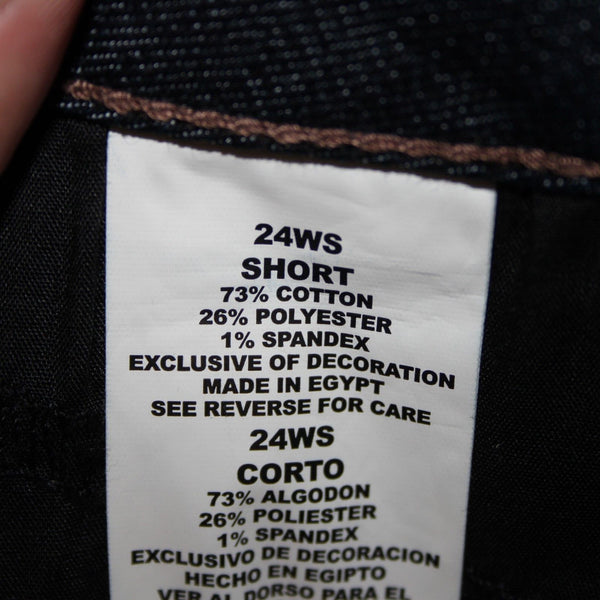 JMS NEW Short Sz 24WS x 28 Dark Blue Denim Pockets Straight Cotton Poly Jeans