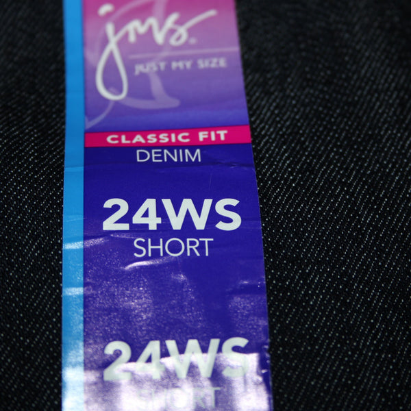 JMS NEW Short Sz 24WS x 28 Dark Blue Denim Pockets Straight Cotton Poly Jeans