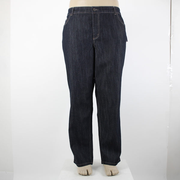 JMS NEW Short Sz 24WS x 28 Dark Blue Denim Pockets Straight Cotton Poly Jeans