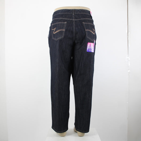 JMS NEW Short Sz 24WS x 28 Dark Blue Denim Pockets Straight Cotton Poly Jeans