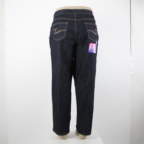 JMS NEW Short Sz 24WS x 28 Dark Blue Denim Pockets Straight Cotton Poly Jeans