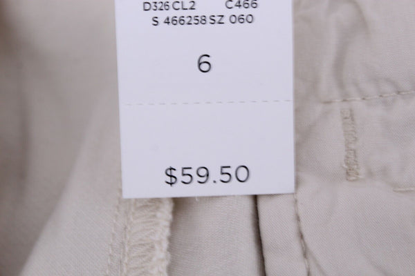 Ann Taylor LOFT NEW $60 Sz 6 x 27 GF Chino Tan Embroidered Raw Edge Pant