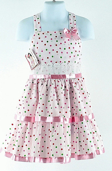 Lele For Kids NEW $45 Sz 5 Pink Green Red Multi Cotton Polyester Tiered Dress