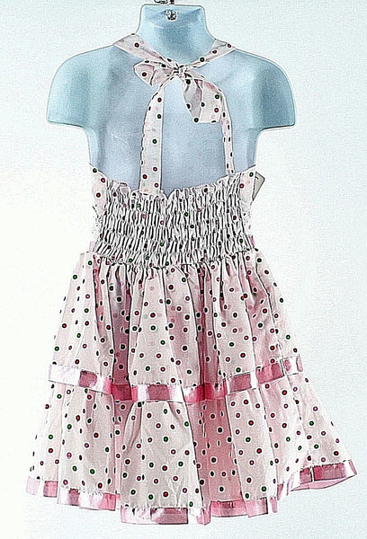 Lele For Kids NEW $45 Sz 5 Pink Green Red Multi Cotton Polyester Tiered Dress