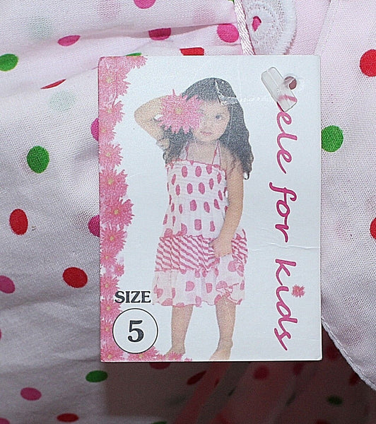 Lele For Kids NEW $45 Sz 5 Pink Green Red Multi Cotton Polyester Tiered Dress