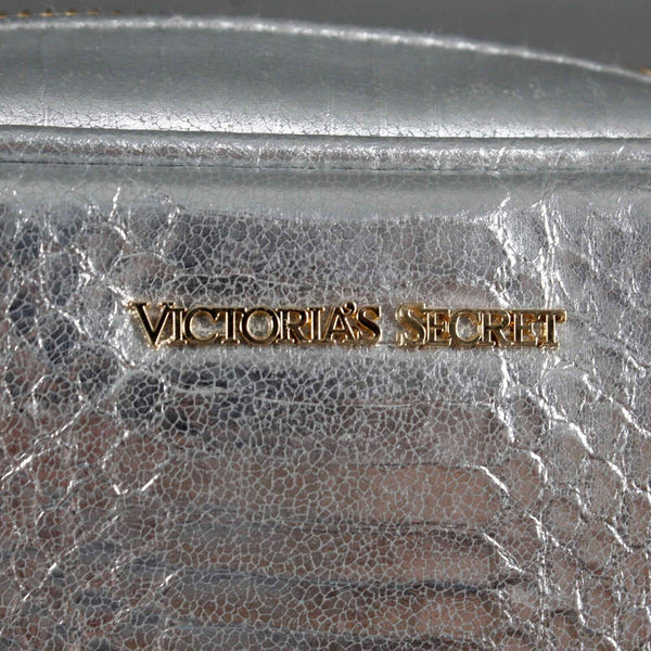 Victorias Secret 9 X 7 X 2 Silver Gold Hardware Textured Faux Leather Purse