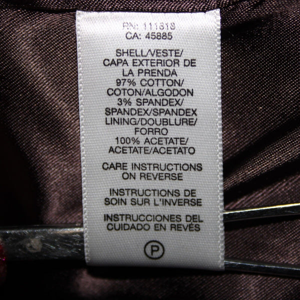 Michael Kors Sz 14 Brown White Retile Print Collared Pockets Lined Cotton Jacket