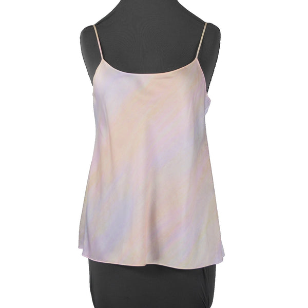 Vince Top NEW $100 Sz M Pink Yellow Multi Colored Sheer 100% Polyester Top