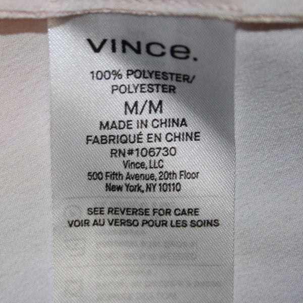 Vince Top NEW $100 Sz M Pink Yellow Multi Colored Sheer 100% Polyester Top