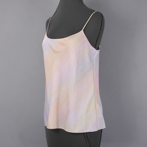 Vince Top NEW $100 Sz M Pink Yellow Multi Colored Sheer 100% Polyester Top