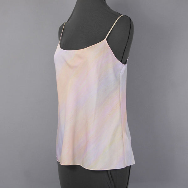 Vince Top NEW $100 Sz M Pink Yellow Multi Colored Sheer 100% Polyester Top