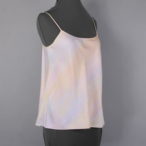 Vince Top NEW $100 Sz M Pink Yellow Multi Colored Sheer 100% Polyester Top