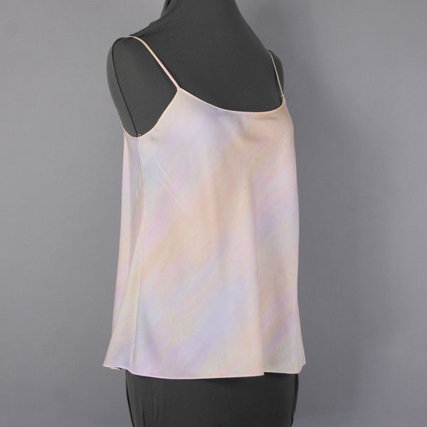 Vince Top NEW $100 Sz M Pink Yellow Multi Colored Sheer 100% Polyester Top