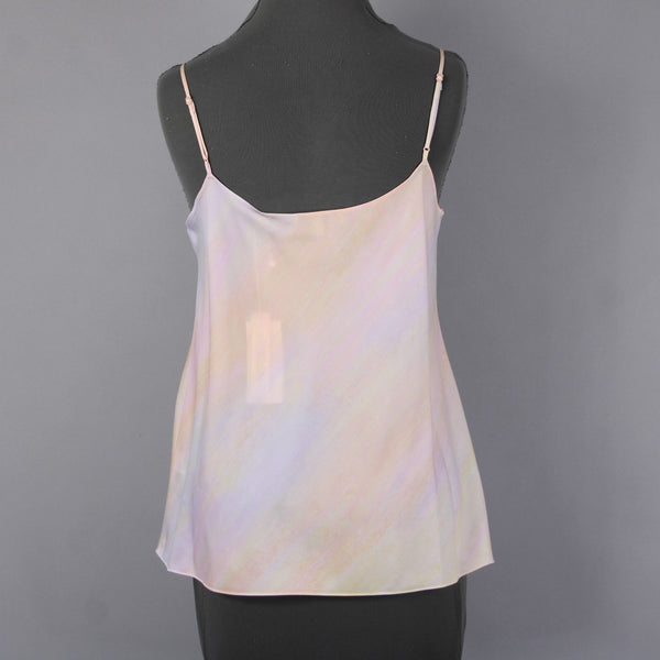 Vince Top NEW $100 Sz M Pink Yellow Multi Colored Sheer 100% Polyester Top