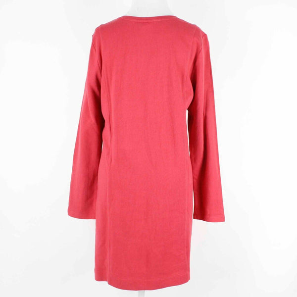 J Jill NEW $79 Sz LP Red Front Pocketed 100% Cotton Knit Dress