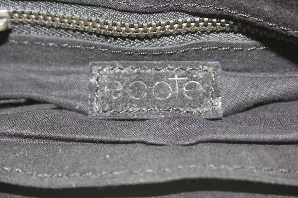 Ecote Black Suede Silver Distressed Bead Sequin Flap Purse w Chain Strap