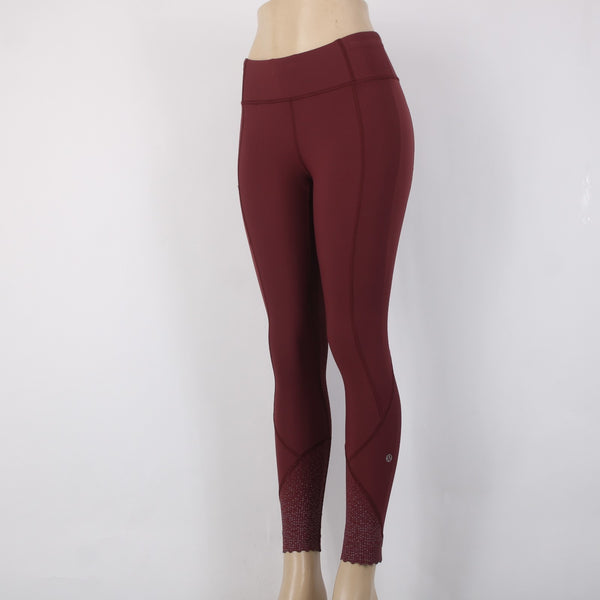 Lululemon AW Pant Sz 6 x 25 Brick Red Pink Pull On Nylon Lycra Elastane AW Pant
