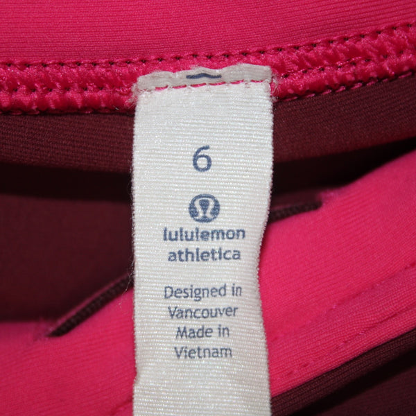 Lululemon AW Pant Sz 6 x 25 Brick Red Pink Pull On Nylon Lycra Elastane AW Pant