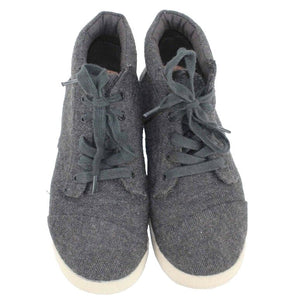 Toms Sz 2.5 Charcoal Lace Up Fabric High Tops Boys Girls Shoe